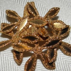 ROLLED GOLD~SIGNED~FLOWER PINWHEEL BROOCH~